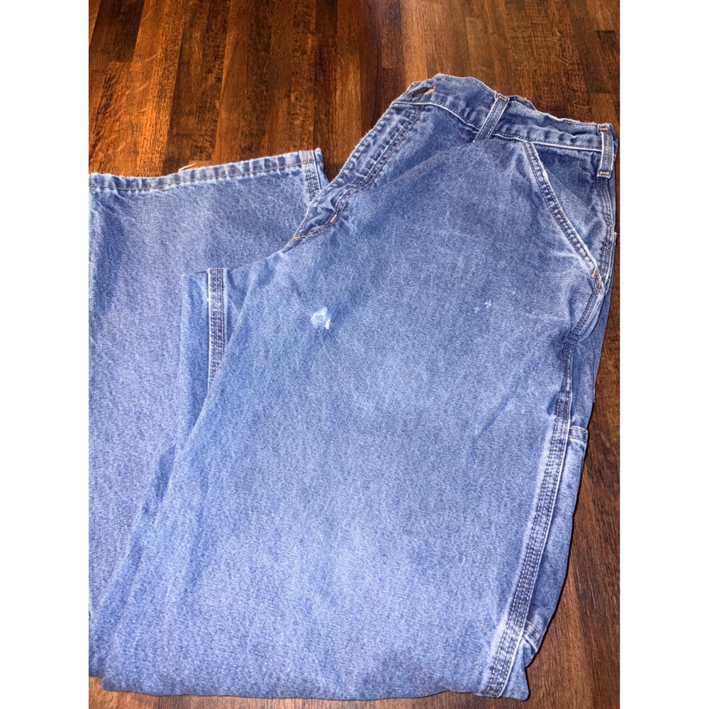 Carhartt FR Flame Resistant Carpenter Jeans Denim Distressed Mens 35/30 READ